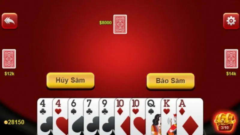 Giao diện online của Bài Sâm 